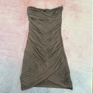 ASOS bodycon mini taupe dress evening cocktail gown dress